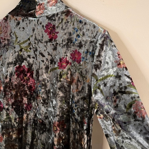 XCVI Floral Crushed Velvet Draping Cardigan. Boho Romantic whimsical fairy XS - Picture 5 of 11